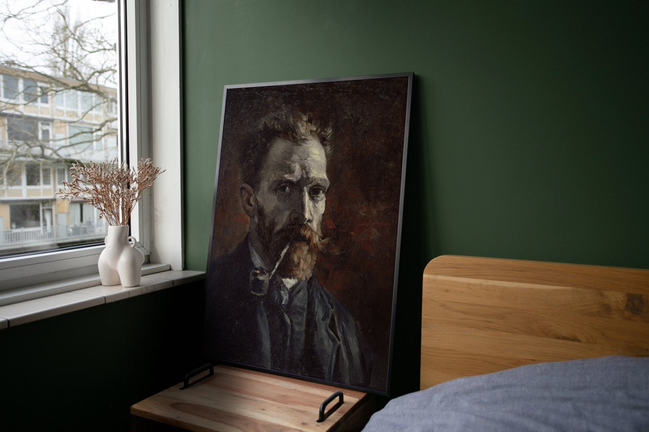 Van Gogh Fine Art Print - Self-Portrait With Pipe (1886)