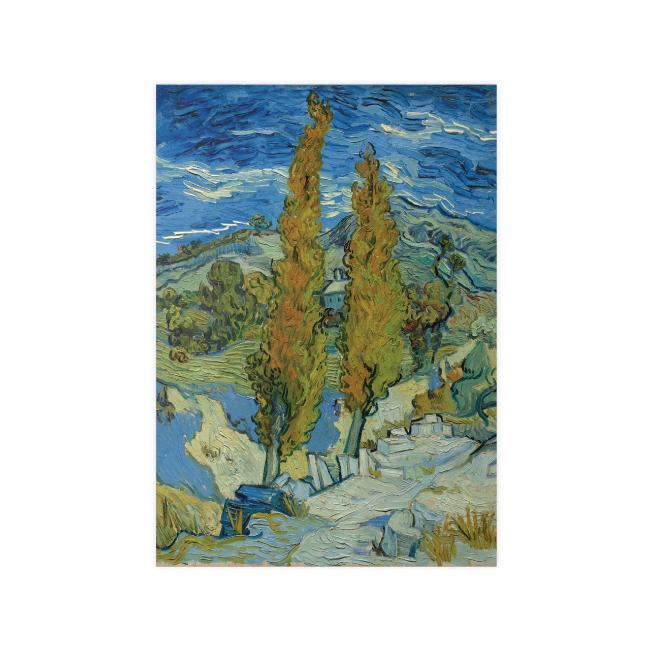 Van Gogh Fine Art Print - Two Poplars in the Alpilles near Saint-Rémy (1889)